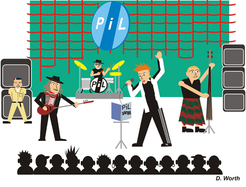 PiL carictures by Dave Worth 2010